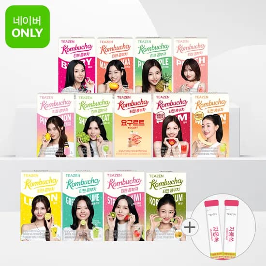 티젠 콤부차 10스틱 13박스 혼합 130스틱+자몽쏙 2스틱 네멤