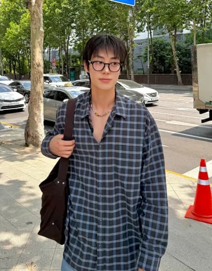 지오다노 시어서커 체크셔츠