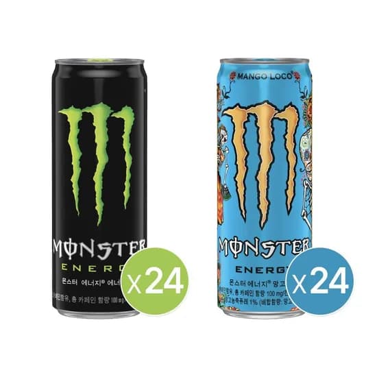 몬스터 에너지 그린 355ml 24캔 + 몬스터 에너지 망고로코 355ml 24캔