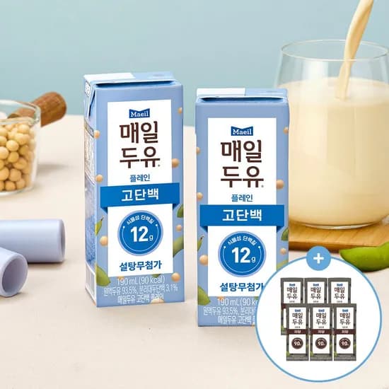매일두유 고단백 190ml 48팩+검은콩 6팩 증정