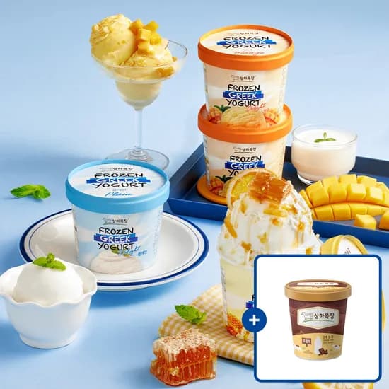 상하목장 프로즌 그릭요거트 Delight 350ml 3입 + 파인트 추가증정