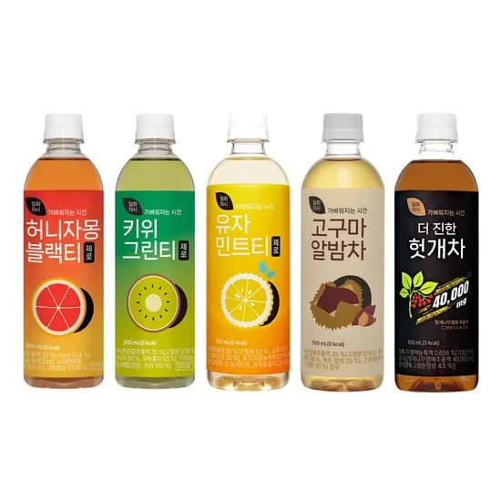 일화차시 제로 500ml X 20pet 허니자몽블랙티 키위그린티 유자민트티 고구마알밤차