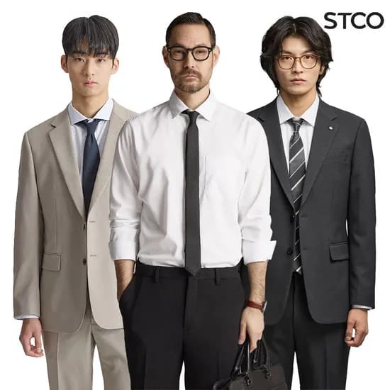 울 터치 사방스판 셋업 베이지 릴렉스핏
