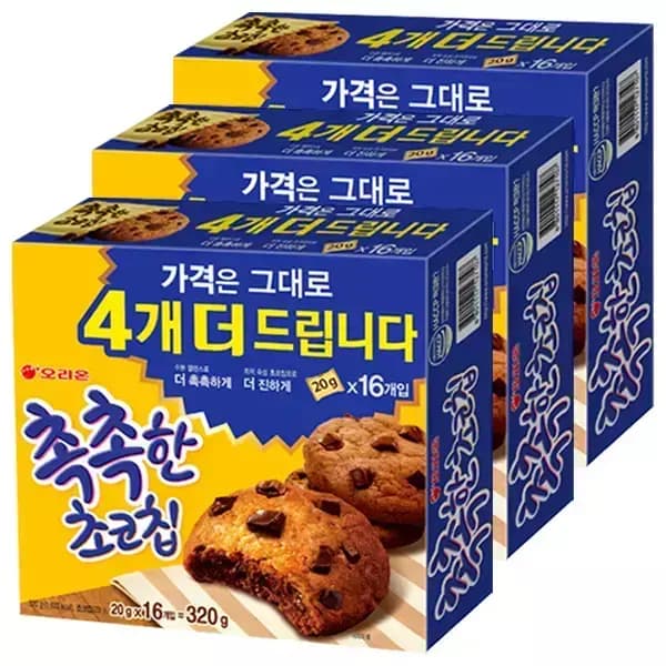 티멤버십 오리온 촉촉한 초코칩 320g, 3개