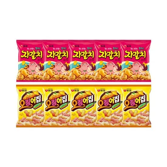 농심 자갈치 90g 5개 외 오징어집 78g 5개