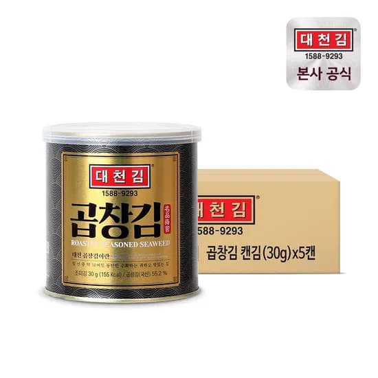 대천김 곱창김 캔김 30g 5캔