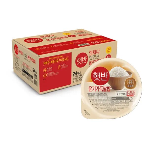 햇반 새청무쌀 윤기가득쌀밥 210g x 24개