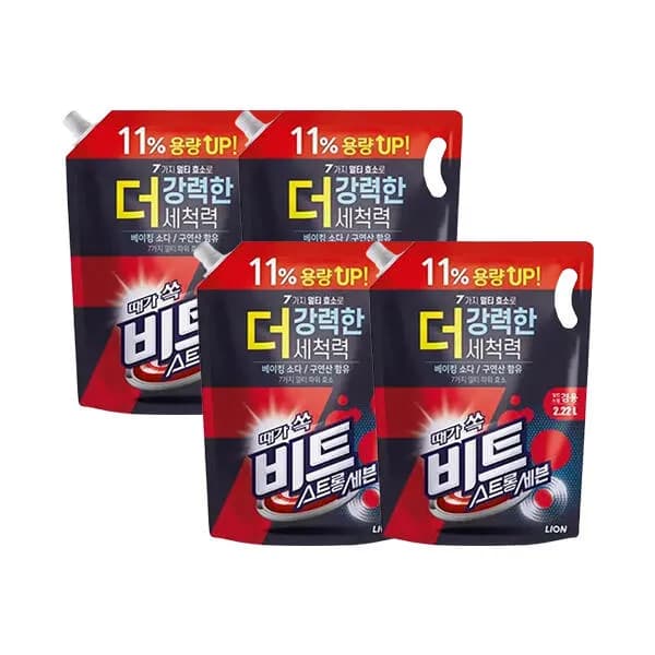비트 스트롱세븐 액체세제 일반드럼겸용 리필 2.22L 4개 15,150원