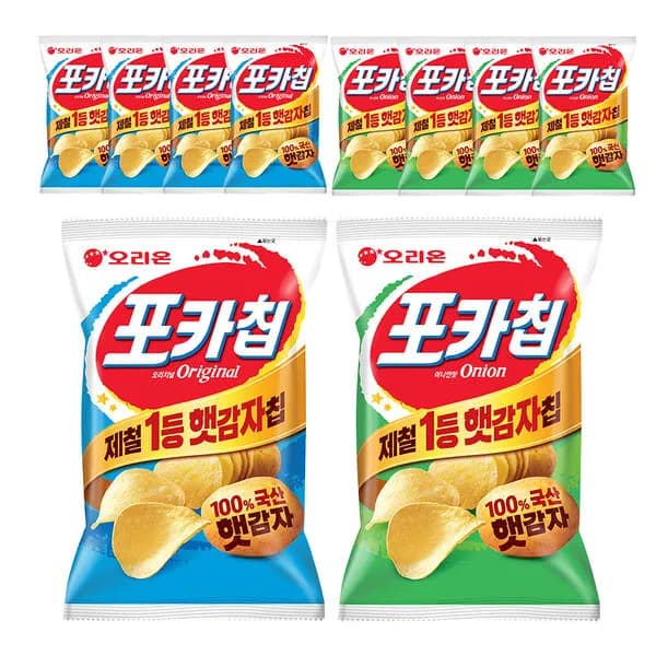 오리온 포카칩 오리지널 66g 5개 + 어니언 66g 5개