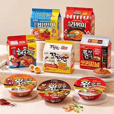 팔도 비빔면/틈새라면/꼬꼬면/왕뚜껑 2+2+2 골라담기