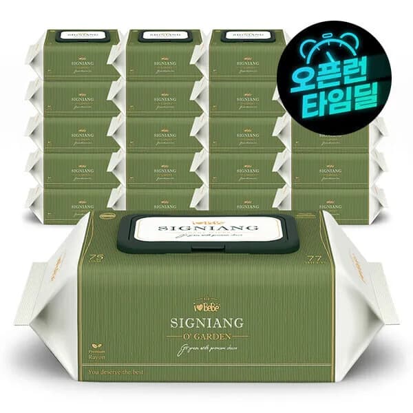 아이러브베베 시그니앙 오가든 77매 20팩 75평량 캡형 물티슈 17,600원