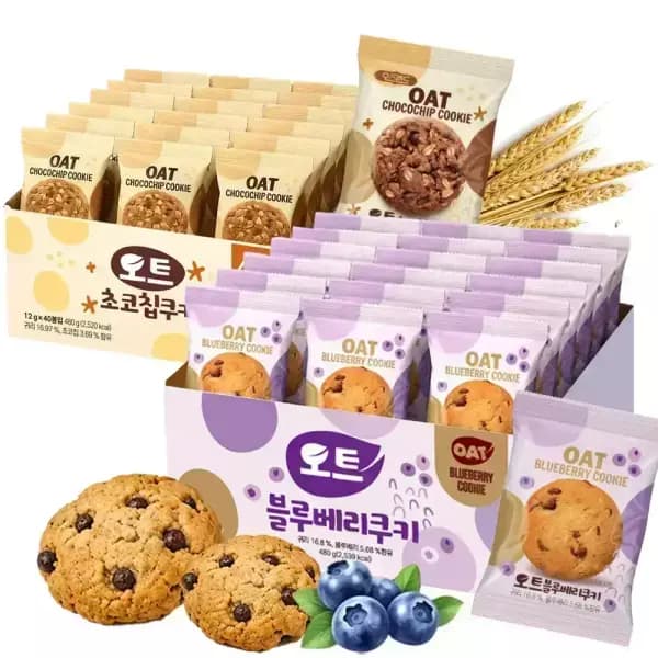 오트 귀리초코칩 쿠키 480g 40봉