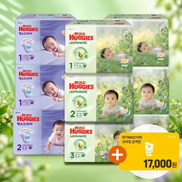 하기스 네이처메이드 2박스 + 맥스드라이 1박스 3박스 151,700원