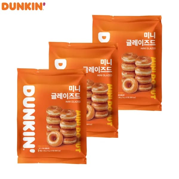 던킨 냉동도넛 3개 (미니 글레이즈드 10개입 3개)