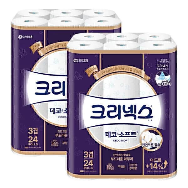 크리넥스 데코소프트 28m 24롤 2팩