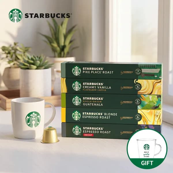 스타벅스 캡슐 커피 90캡슐 5+2+2 박스 + 글라스 머그 370ml 증정