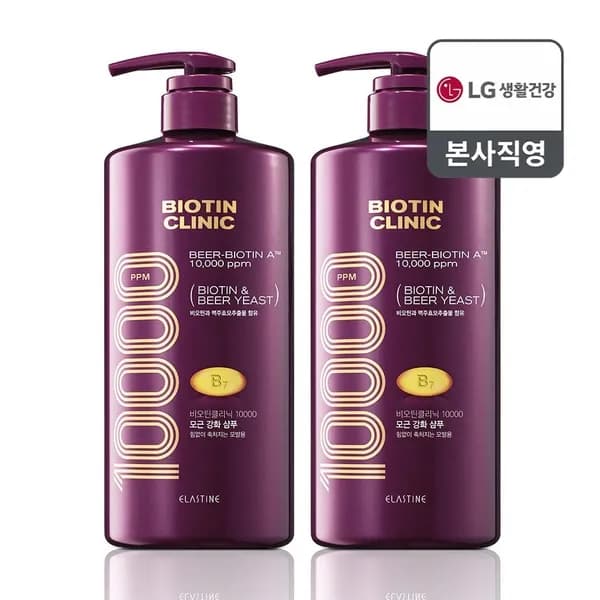 엘라스틴 비오틴클리닉 맥주효모 샴푸 1000ml 2개
