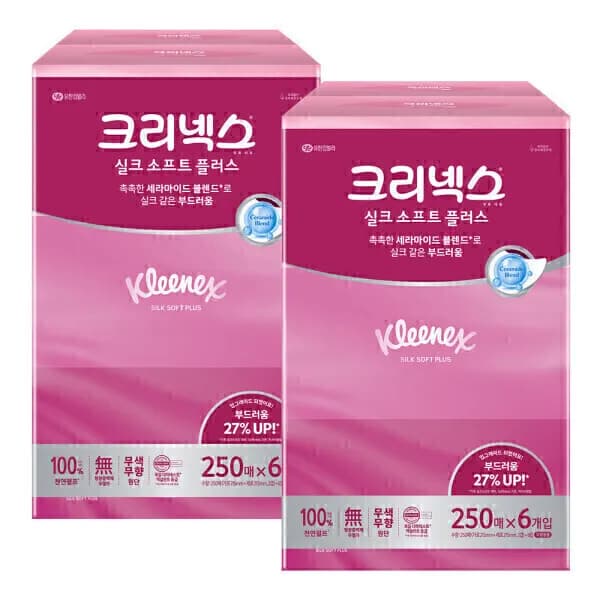 크리넥스 실크소프트 250매 6입 2팩