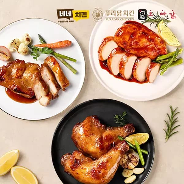 오빠닭 오븐구이 통살닭다리 5종 30팩 + 비엔나 1팩