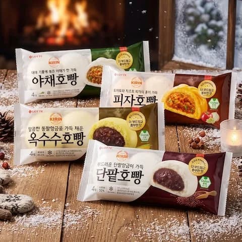 롯데 기린 호빵 4종 골라담기 팥/옥수수/야채/피자 4봉 16개