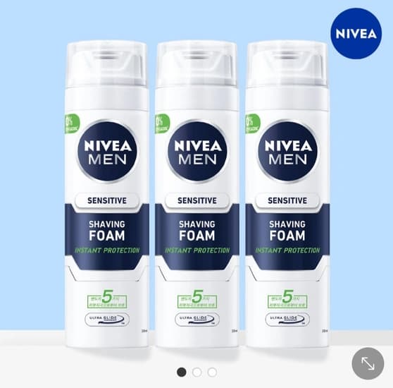 니베아 맨 센서티브 쉐이빙 폼 면도크림 200ml x 3개