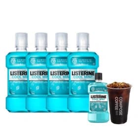 리스테린 쿨민트 마우스워시 750ml 4개 + 250ml + 컴포즈커피