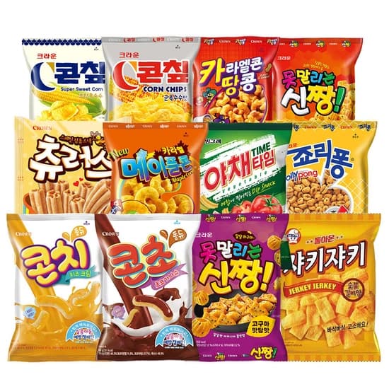 카라멜콘땅콩 46g 5봉 + 콘칩 초당옥수수맛 40g 5봉