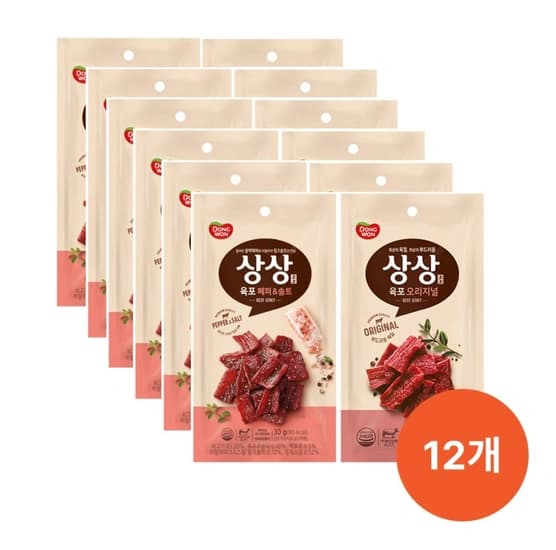 동원 상상육포 30g 오리지널/페퍼앤솔트 12개입 (소고기육포)