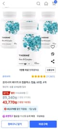 쏜리서치 베이직 B 컴플렉스 캡슐, 60정, 4개