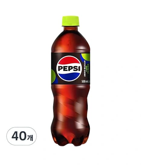 펩시 제로 슈거 라임향, 500ml, 40개