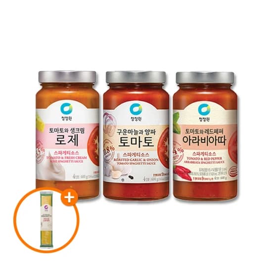 청정원 스파게티소스600g 3개 + 스파게티면 250g