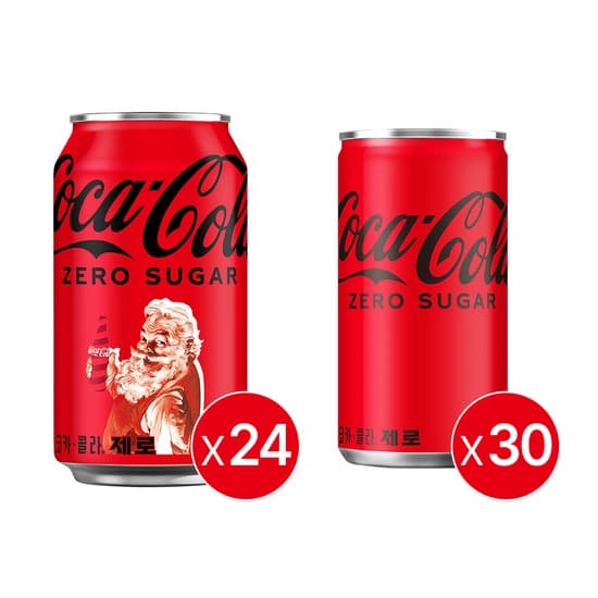 코카콜라 제로 350ml캔 24개입+코크제로 190ml캔 30입