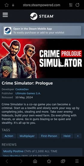 Crime Simulator: Prologue 유료화 예정