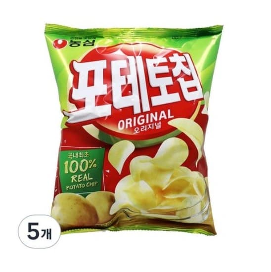 포테토칩 오리지널, 60g, 5개