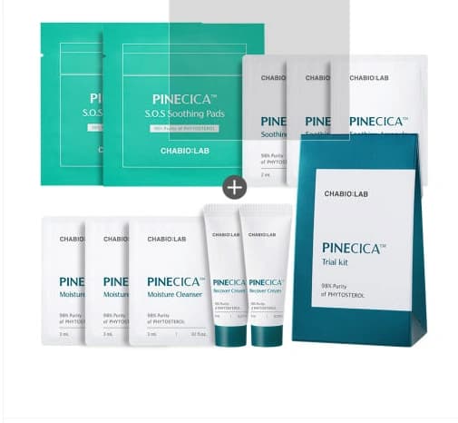 차바이오랩 소나무 시카 트라이얼 키트(클렌저+패드+앰플+크림) 여행용키트 배송비 체험딜