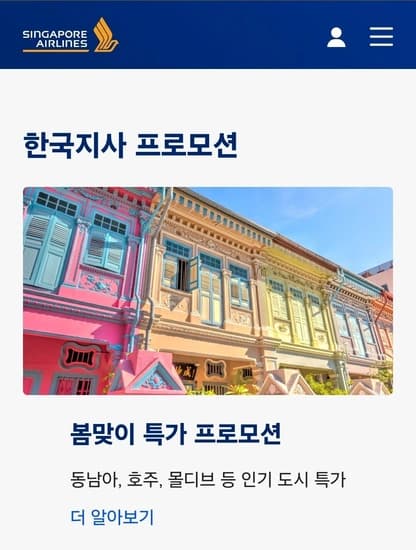 봄맞이 특가 (싱가폴 경유, 인천 및 부산발)