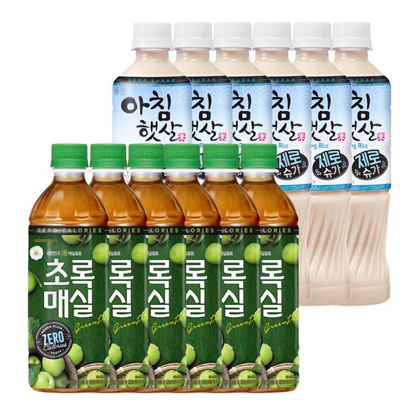초록매실제로+아침햇살제로 500ml x 12펫