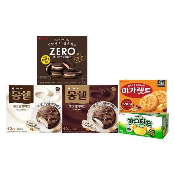 롯데웰푸드 파이 5종 곽과자 혼합세트