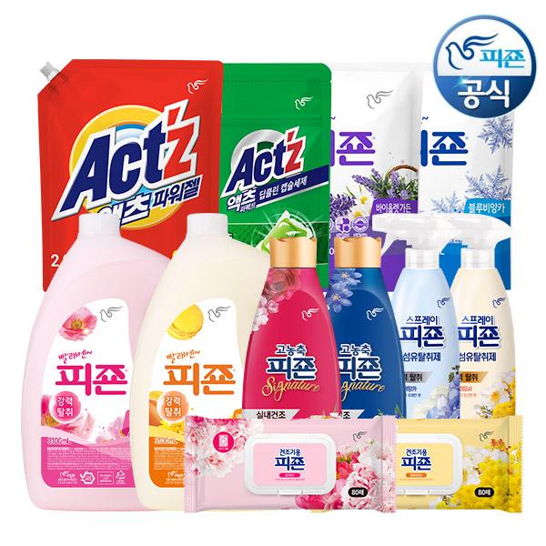 피죤 섬유유연제 3.1L 용기 x 2개 + 2.3L 리필 x 2개