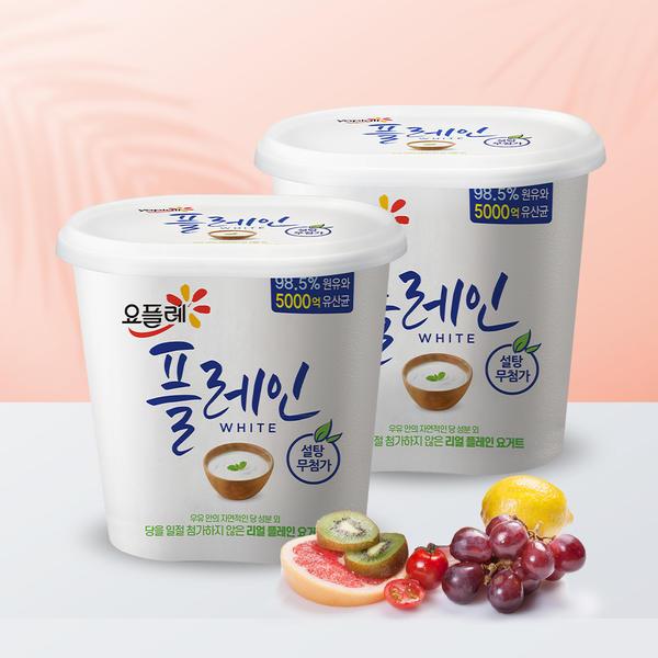 요플레 플레인 화이트 900g 2통