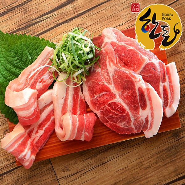 한돈 냉장 삼겹살 600g+목살 600g (카페/신한)