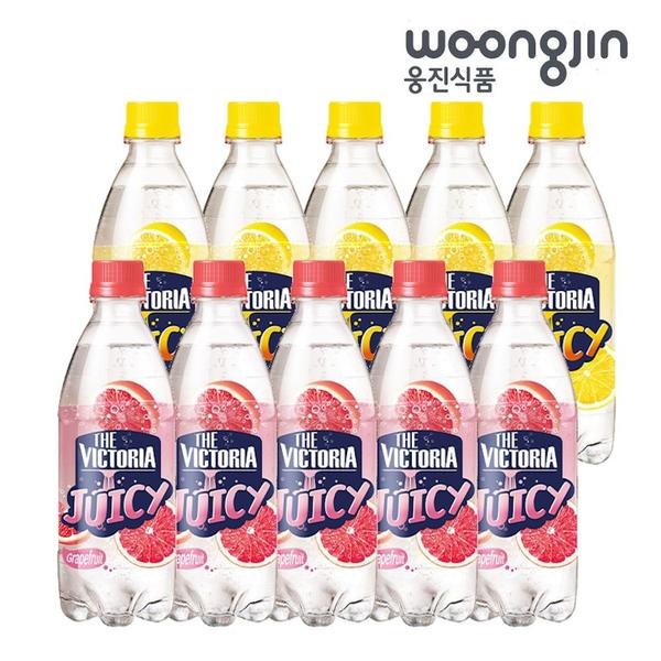 더 빅토리아 쥬시 제로 탄산음료 500ml x 10페트 (레몬5+자몽5)