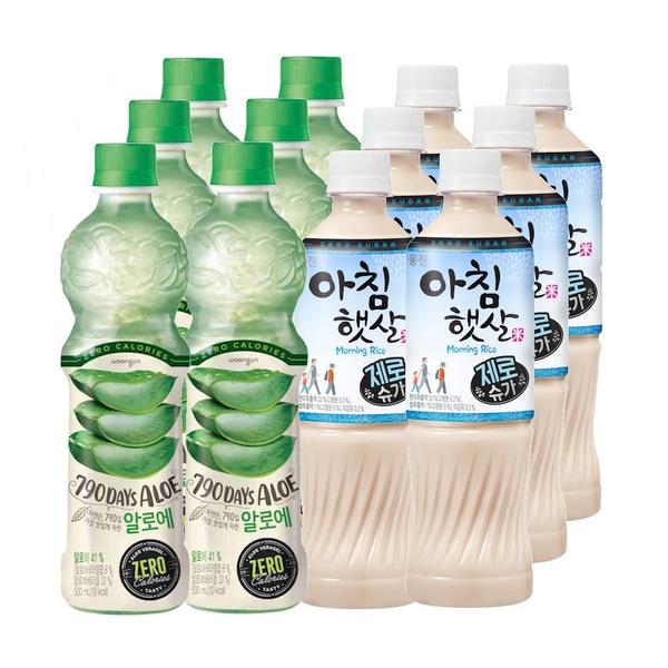 자연은 알로에 제로+아침햇살 제로슈가 혼합패키지 500ml x 12페트