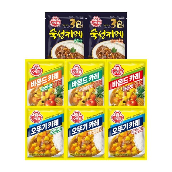 오뚜기 바몬드카레골드 순한맛 100g 3개+바몬드카레골드 약간매운맛 100g 3개