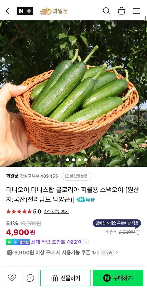 저탄소 미니오이 1kg