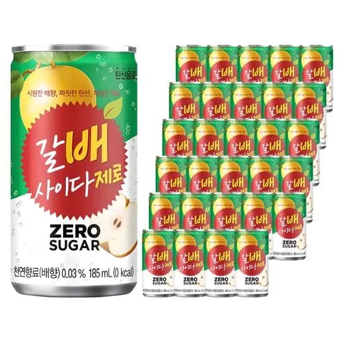 해태htb 갈배사이다 제로, 185ml, 30개