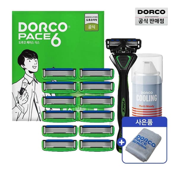 도루코 페이스6 면도기+면도날 +쉐이빙폼 +도루코 수건
