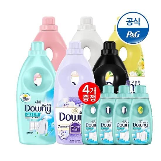 다우니 초고농축 섬유유연제 탈취파워 1리터 릴리 3개 + 실내건조 클린 1리터 3개 +800ml + 엘포인트 3천p