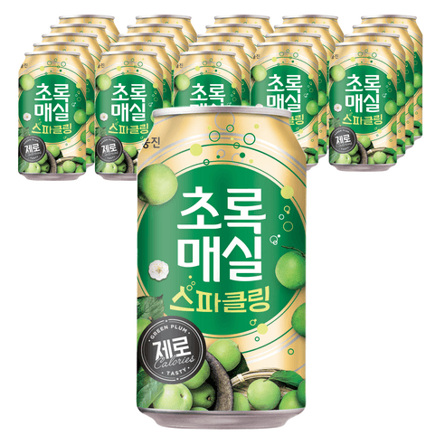 초록매실 웅진 스파클링 제로 캔, 350ml, 24개