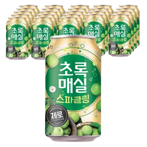 초록매실 웅진 스파클링 제로 캔, 350ml, 24개